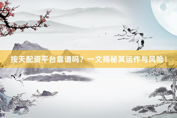 按天配资平台靠谱吗？一文揭秘其运作与风险！